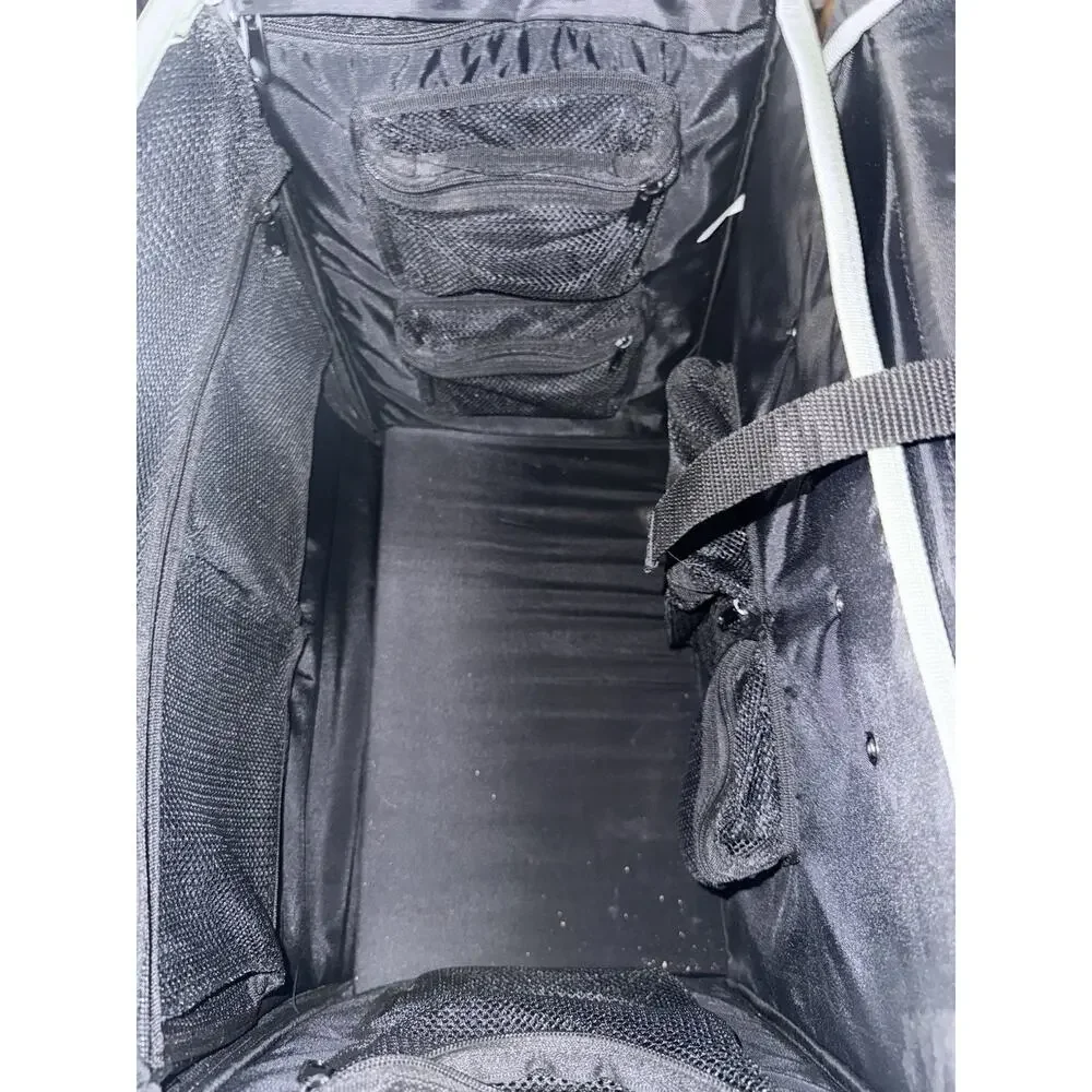 Rolling Tote Multiuse Wheeled Carrier Storage Bag Case Rubbermaid With Pockets